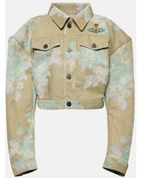 Vivienne Westwood - Floral Cropped Denim Jacket - Lyst