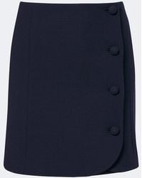 Valentino - Virgin Wool Crepe Miniskirt - Lyst