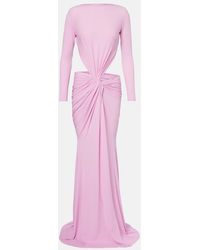 Alex Perry - Gathered Crepe Jersey Gown - Lyst