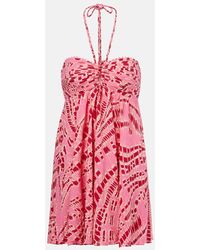 Poupette - Calla Printed Halterneck Minidress - Lyst