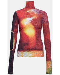 MM6 by Maison Martin Margiela - Camiseta con estampado gráfico y cuello alto - Lyst