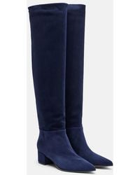 Gianvito Rossi - Suede Knee-High Boots - Lyst