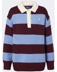 Polo Ralph Lauren - Striped Wool-Blend Polo Sweater - Lyst