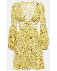 Diane von Furstenberg - Kimmie Printed Cutout Twill Minidress - Lyst
