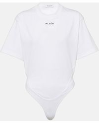 Alaïa - Fluid Cotton Jersey Bodysuit - Lyst