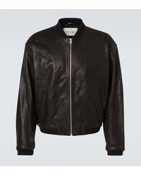 FRAME - Leather Bomber Jacket - Lyst