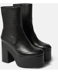Dries Van Noten - Leather Platform Ankle Boots - Lyst