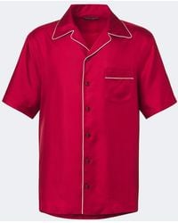 Dolce & Gabbana - Silk Satin Bowling Shirt - Lyst