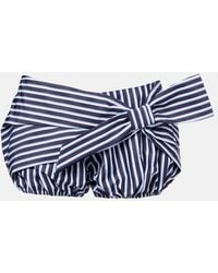 Rabanne - Bow-Detail Striped Cotton Shorts - Lyst