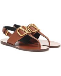 Valentino Sandalen VLOGO aus Leder - Braun