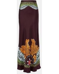 La DoubleJ - Sleek Placee Silk Maxi Skirt - Lyst