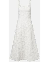 LEO LIN - Embroidered Lace Midi Dress - Lyst