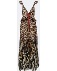 CAMILLA - Embellished Leopard-Print Silk Chiffon Maxi Dress - Lyst