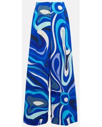 Emilio Pucci - Abstract Wide Wool-blend Pants - Lyst