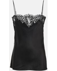 Stella McCartney - Satin And Lace Tank Top - Lyst