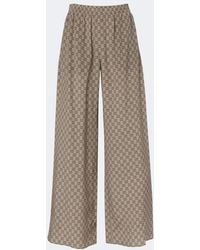 Gucci - Gg Silk Crepe De Chine Palazzo Pants - Lyst