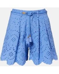 Poupette - Broderie Anglaise Cotton Shorts - Lyst