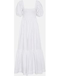 Ganni - Puff-sleeve Organic Cotton Dress - Lyst