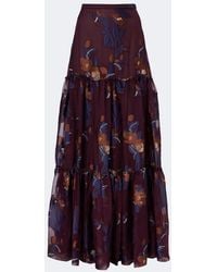 Etro - Tiered Silk-Blend Jacquard Maxi Skirt - Lyst