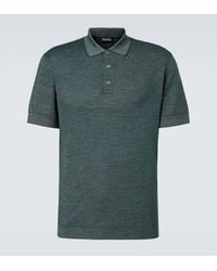 ZEGNA - Cotton And Silk Polo Shirt - Lyst