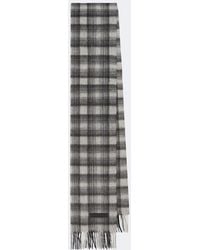 ZEGNA - Checked Fringed Cashmere Scarf - Lyst