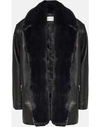 Magda Butrym - Faux Fur-trimmed Leather Jacket - Lyst