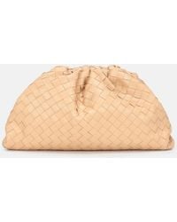 Bottega Veneta - Pouch Intrecciato Leather Clutch - Lyst