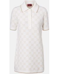 Gucci - Gg Wool-Blend Polo Minidress - Lyst