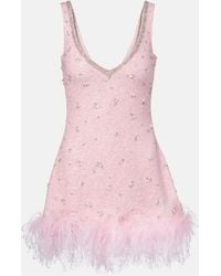 Clio Peppiatt - Coralina Crystal-Embellished Minidress - Lyst