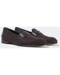 Brioni - Appia Leather And Suede Penny Loafers - Lyst