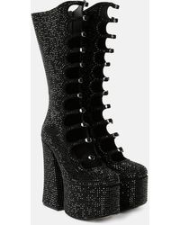 Marc Jacobs - Kiki Embellished Suede Platform Knee-High Boots - Lyst