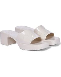Gucci Logo-embossed Sandals - White