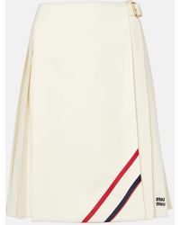 Miu Miu - Pleated Wool And Mohair Midi Skirt - Lyst