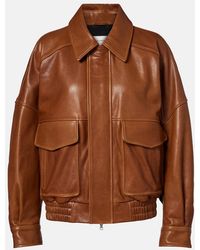 Nour Hammour - Runa Leather Bomber Jacket - Lyst