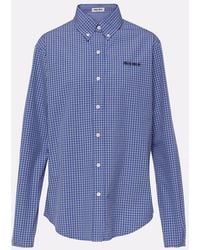 Miu Miu - Logo Cotton Poplin Shirt - Lyst