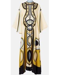 La DoubleJ - Magnifico Printed Silk Twill Maxi Dress - Lyst