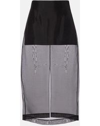 FRAME - High-Rise-Midirock Aus Seidenorganza - Lyst