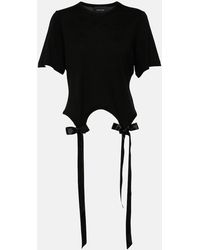 Simone Rocha - T-shirt in jersey di cotone con fiocco - Lyst