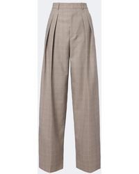 Bottega Veneta - Prince Of Wales Check Wool Wide-Leg Pants - Lyst