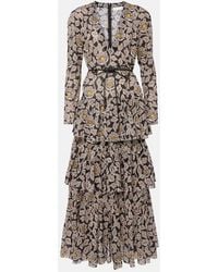 Zimmermann - Ottie Floral Cotton Midi Dress - Lyst