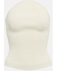KHAITE - Jericho Ribbed-Knit Bustier - Lyst