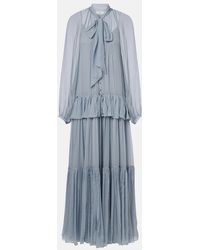 Chloé - Ruffled Silk Muslin Maxi Dress - Lyst