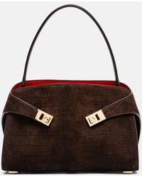 Ferragamo - Hug Small Suede Shoulder Bag - Lyst