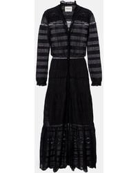 Isabel Marant - Daniva Lace-Trimmed Cotton Midi Dress - Lyst