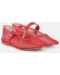 Le Monde Beryl - Leather-Trimmed Mesh Mary Jane Flats - Lyst
