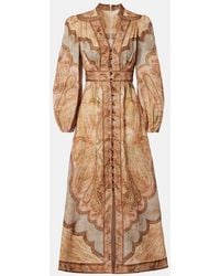 Zimmermann - Wanderlust Linen Midi Dress - Lyst