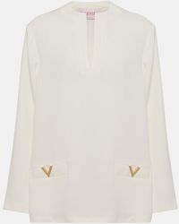 Valentino - Vgold Silk Top - Lyst