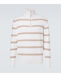 Allude - Striped Cotton And Cashmere Sweater - Lyst
