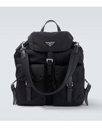 Prada - Re-Nylon Leather-Trimmed Backpack - Lyst