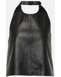 Wardrobe NYC - Halterneck Leather Top - Lyst